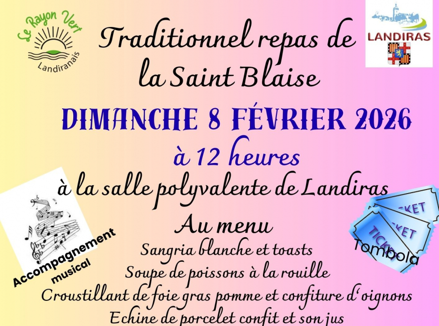 Repas de la Saint Blaise Dimanche 8 février 2026